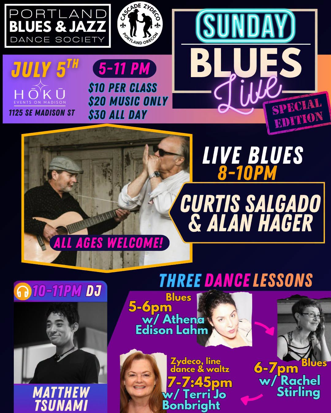 July 5th Blues Dance with Curtis Salgado and Alan Hager