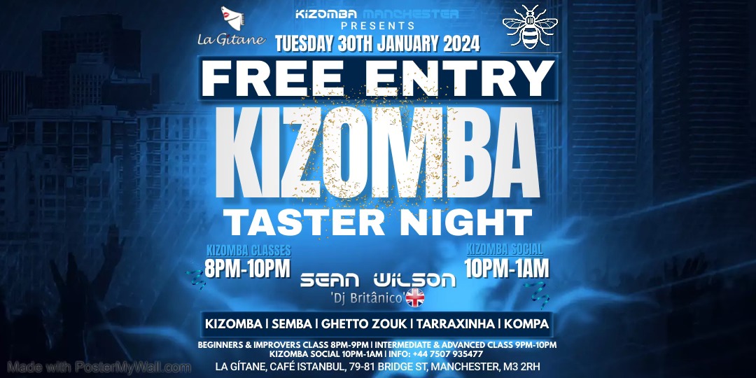 Free Entry Kizomba Taster Classes & Social with Sean Wilson at La GΓtane Manchester