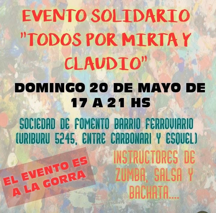 "TODOS POR MIRTA Y CLAUDIO"