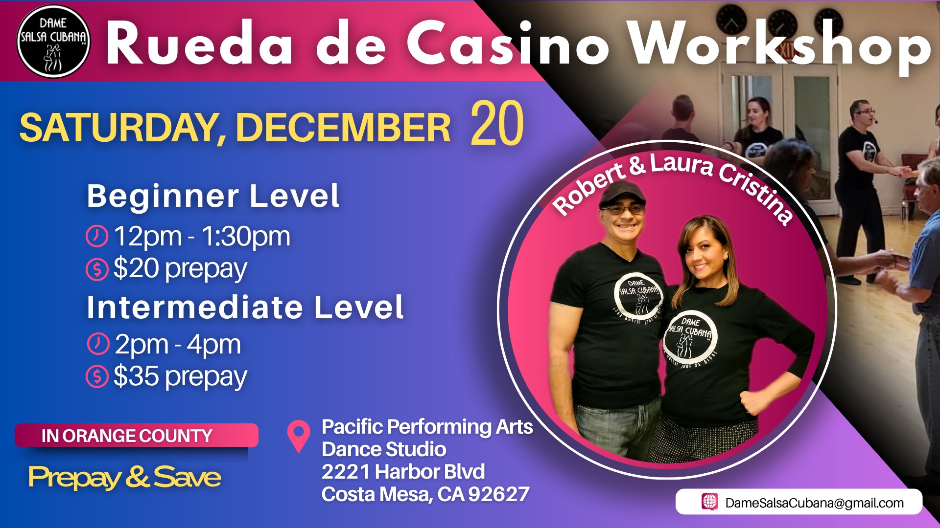 Rueda de Casino (Cuban Salsa) Workshop in OC