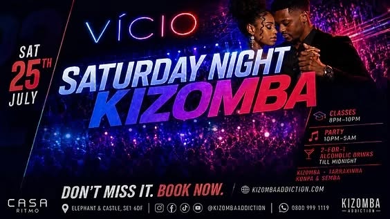 🎶 London’s No.1 Kizomba Party : Vicio with DJ Bangolano 🐰🎉