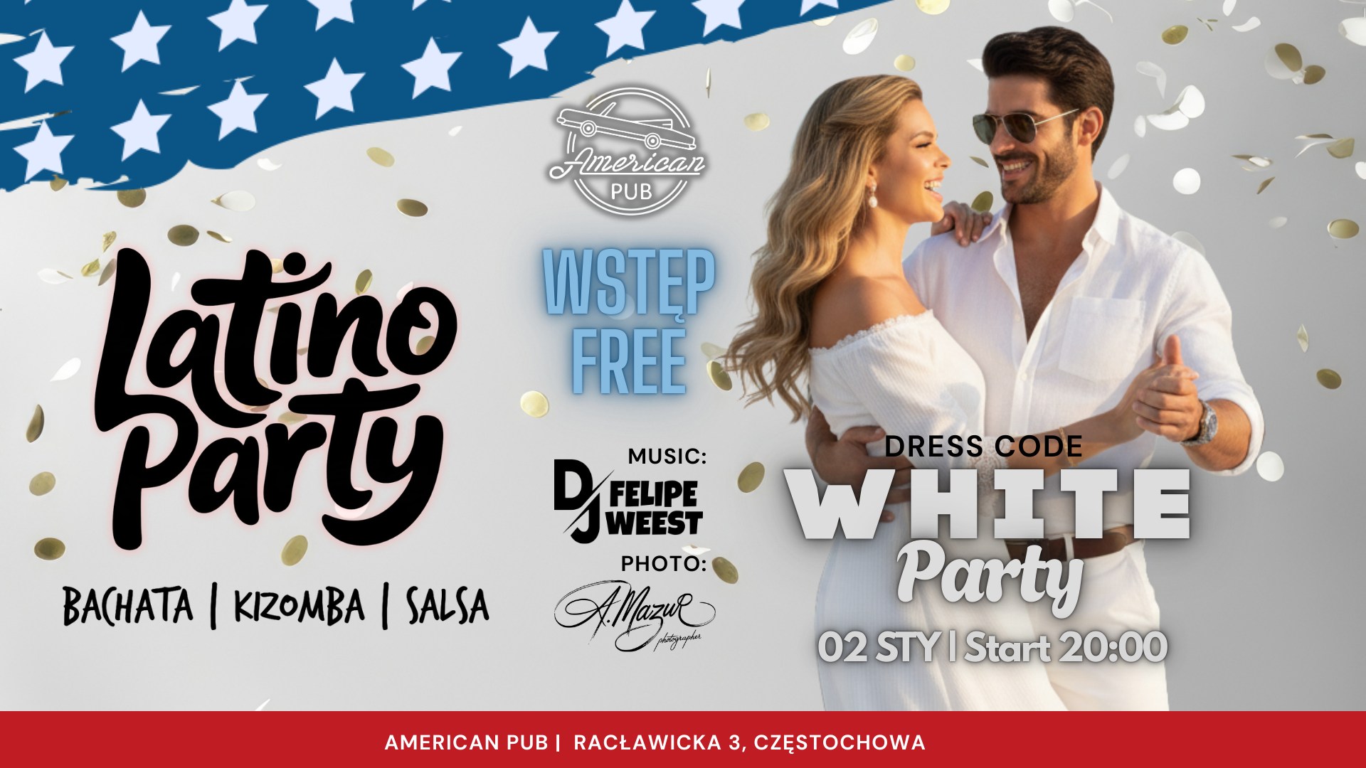 LATINO PARTY W AMERICAN PUB - White Party Style