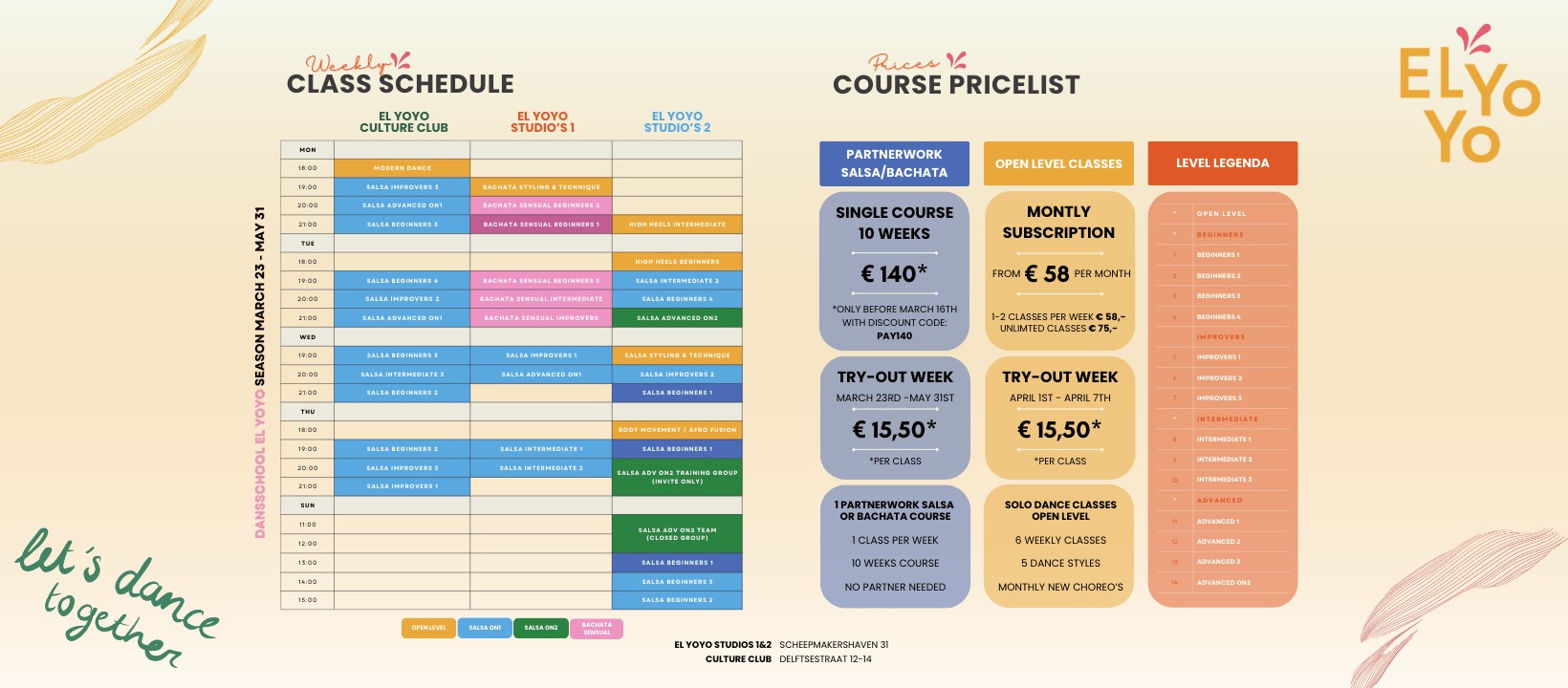 El YoYo New Salsa Bachata Courses March 2026