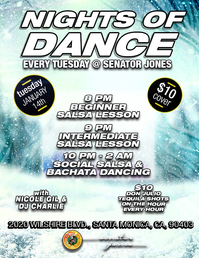 Salsa & Bachata at Sen Jones by Nights of Dance January 14th!