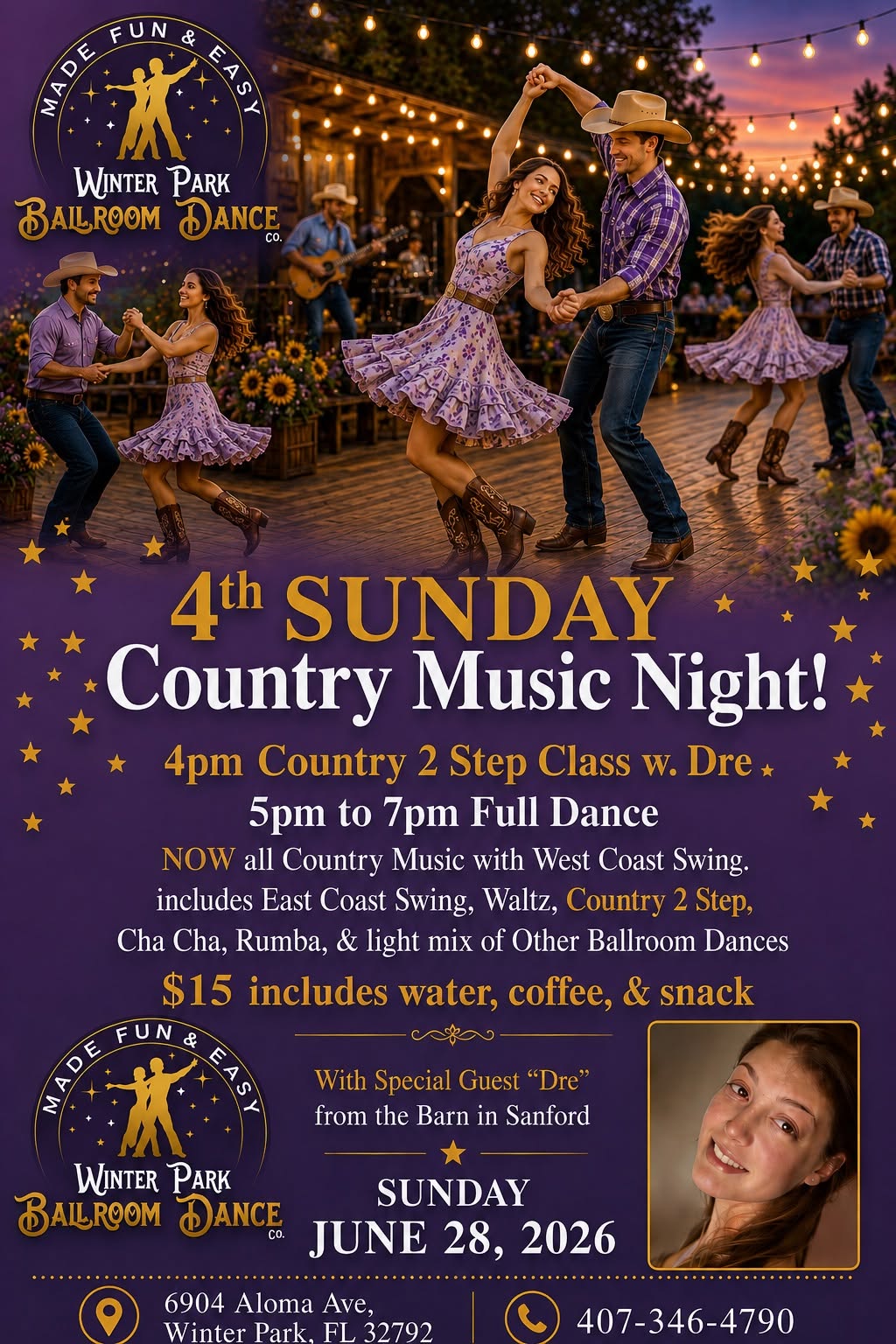 4th Sunday Country Western Music Night Dance with "Dre" Country 2