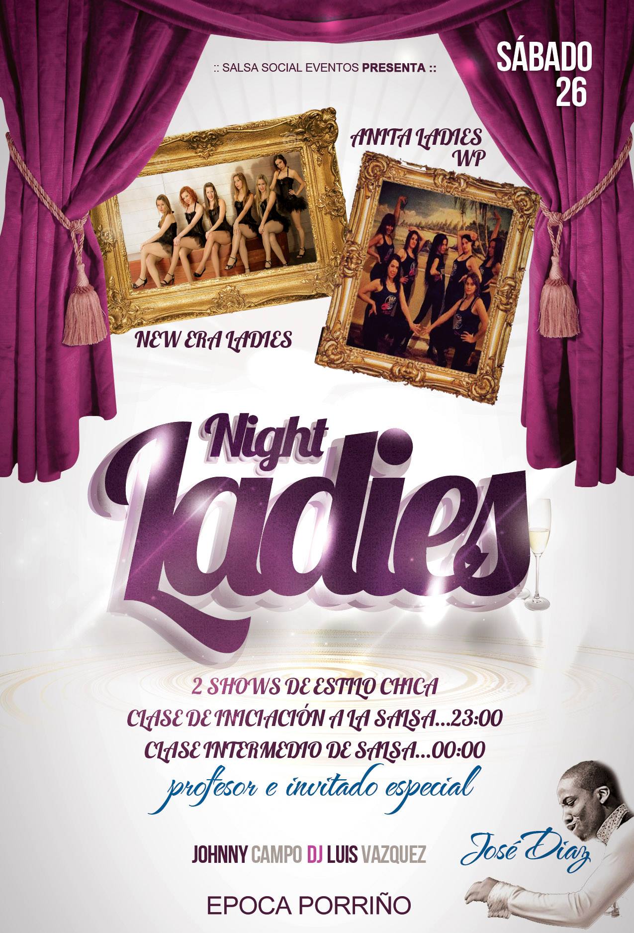 LADIES NIGHT EN EPOCA CON 2 SHOWS DE ESTILO CHICAS,PRESENTACIÓN DEL ANITA´S LADIES WORLD PROJECT
