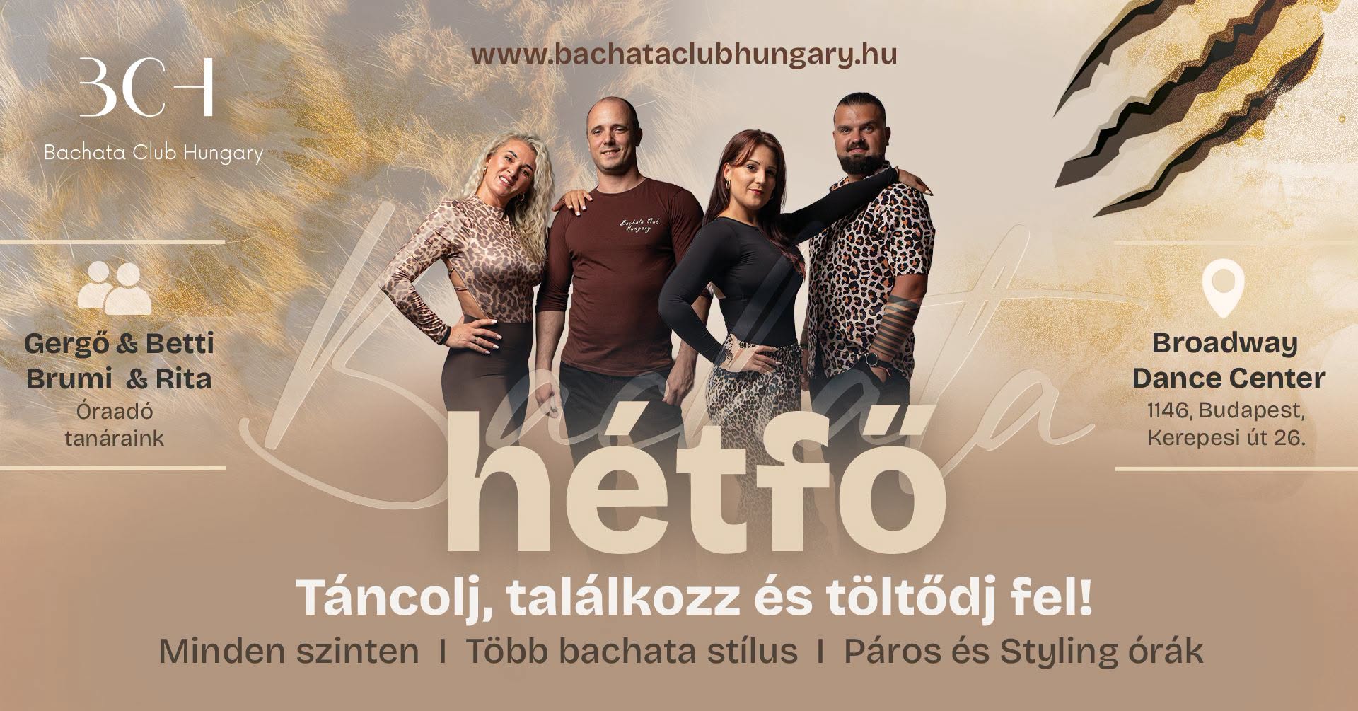 Bachata Tanfolyamok - Hétfő - BCH