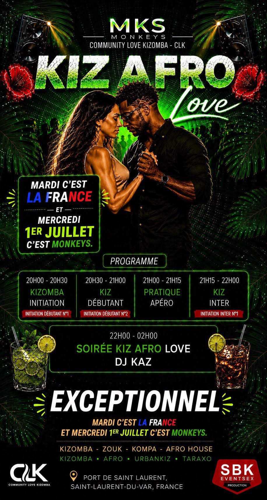 Cours & Soirée Kiz Afro Love (Monkeys)
