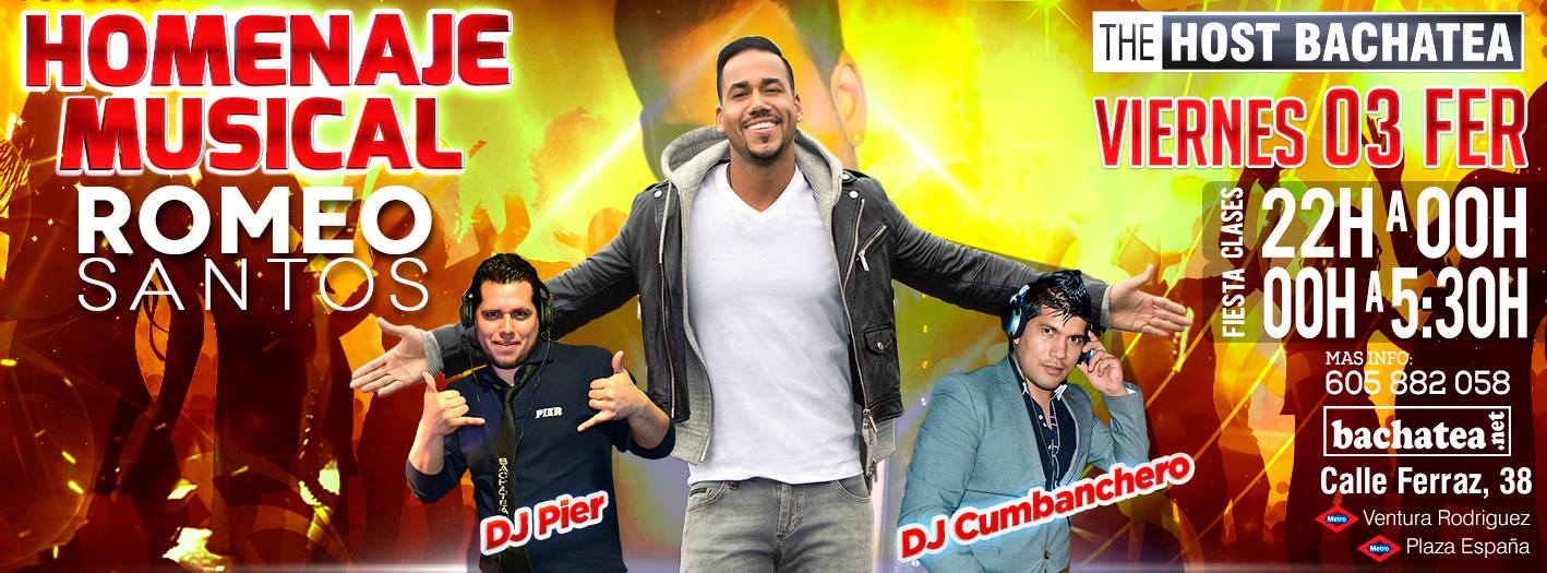 Viernes The Host Bachatea - Homenaje a Romeo Santos