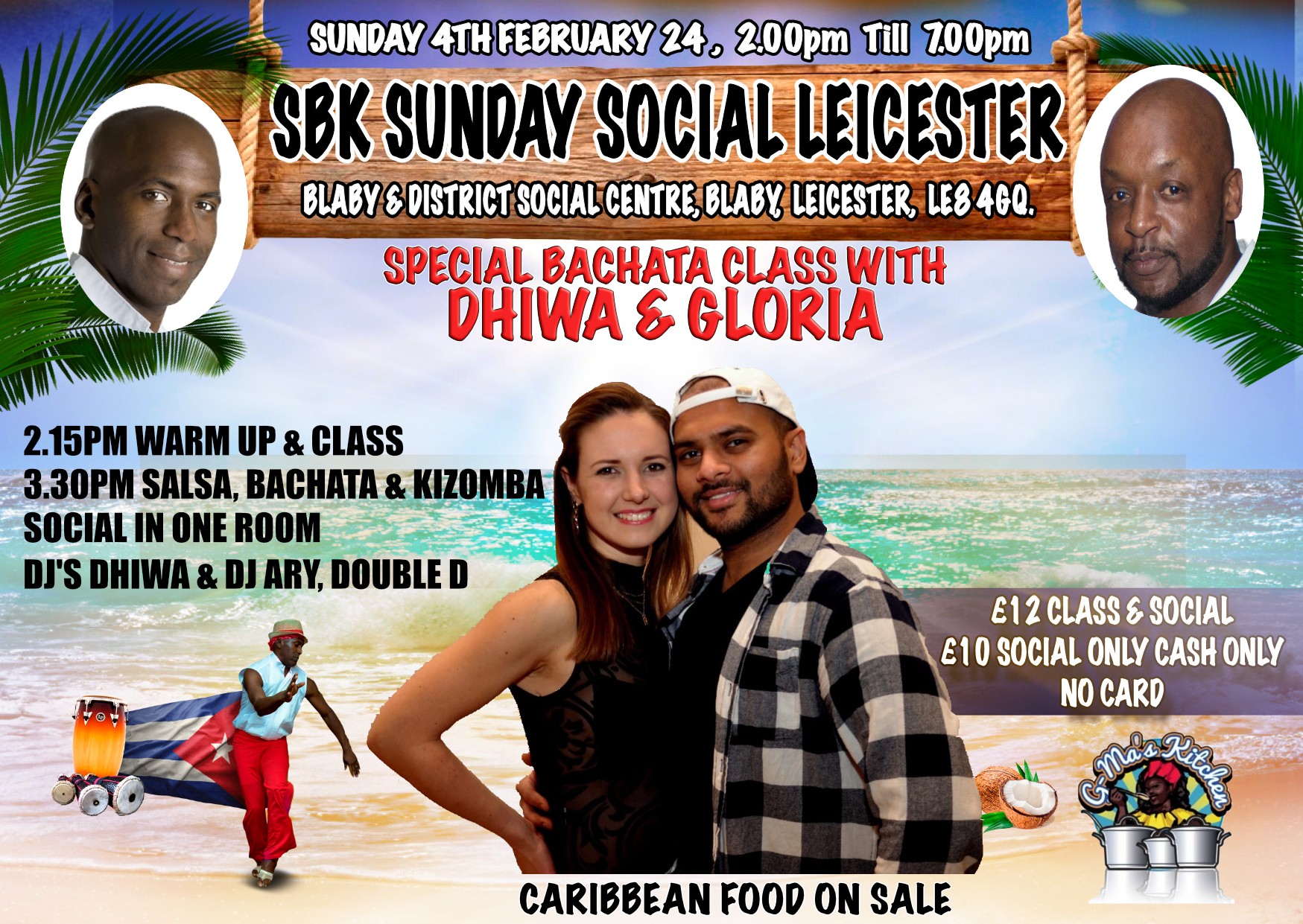 SBK SUNDAY SOCIAL IN LEICESTER - WITH DHIWA & GLORIA- BACHATA SPECIALISTS