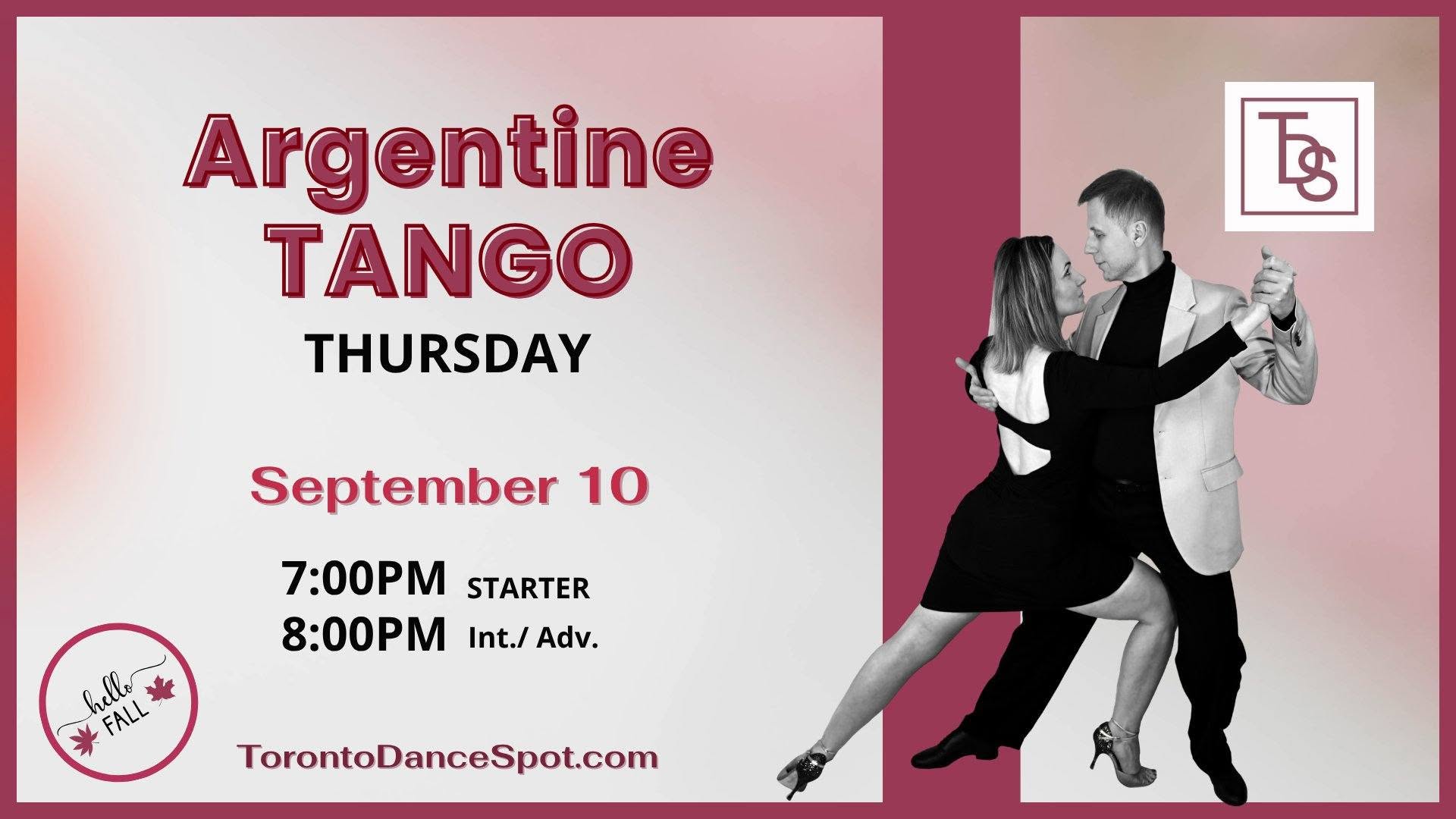 Argentine TANGO 5-week STARTER Course Toronto Dance Spot