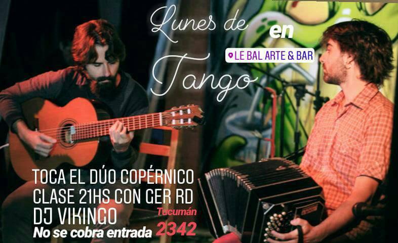 Lunes de Yoga y Tango en Le Bal. Toca el dúo Copérnico