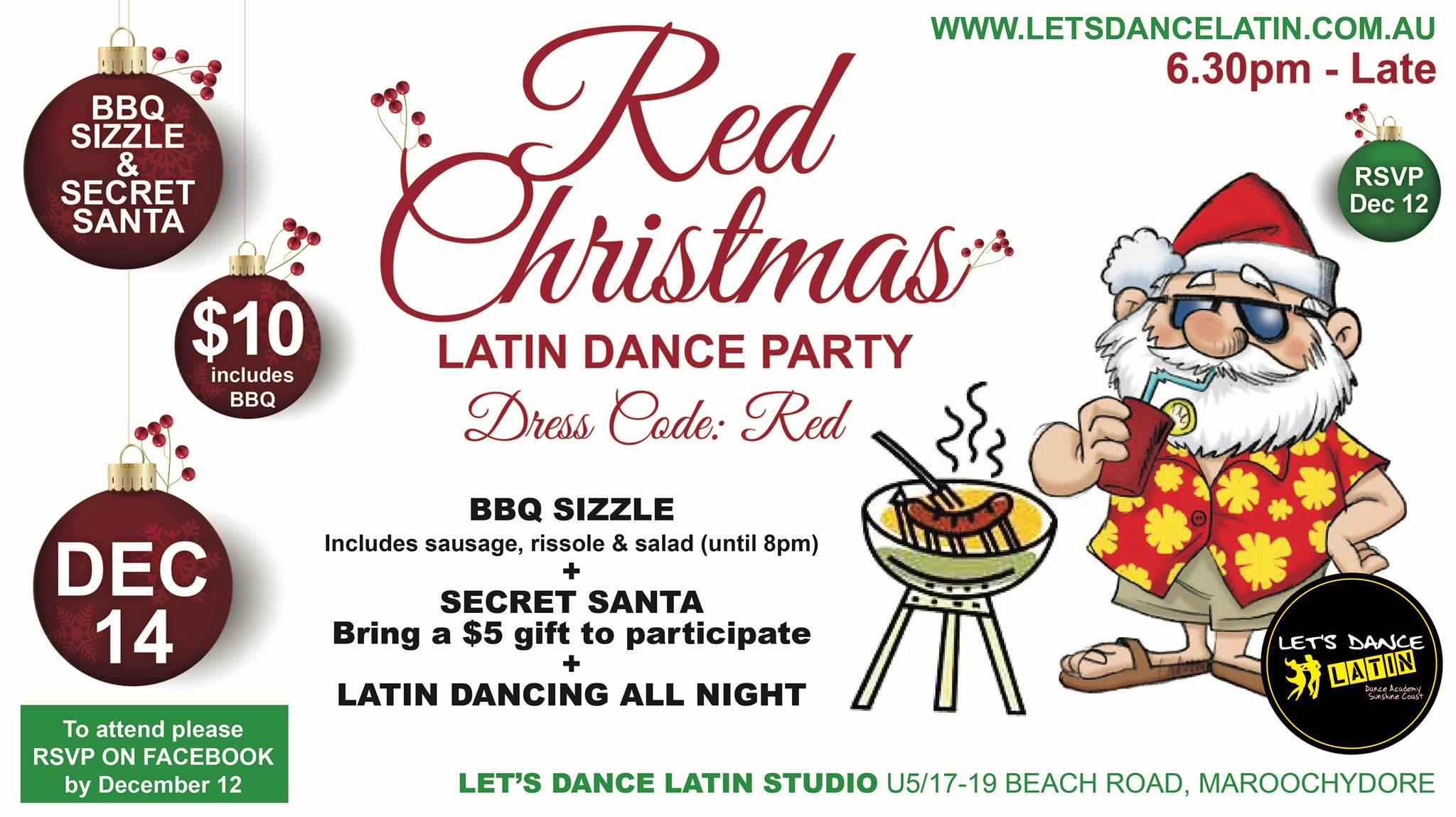 Red Christmas Latin Dance Party