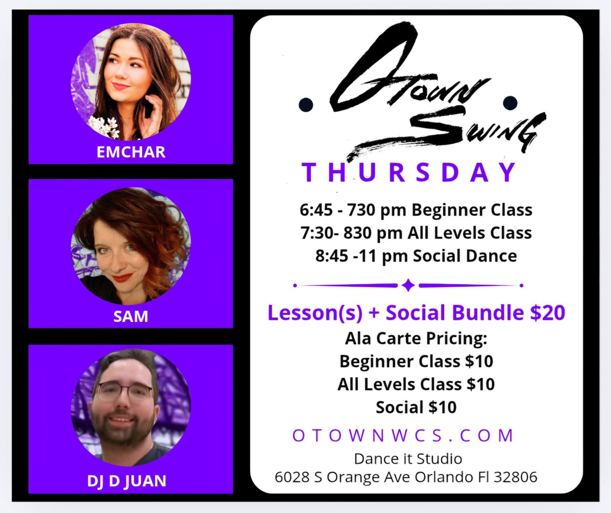 OTown Thursday Night WCS Class & Social Dance