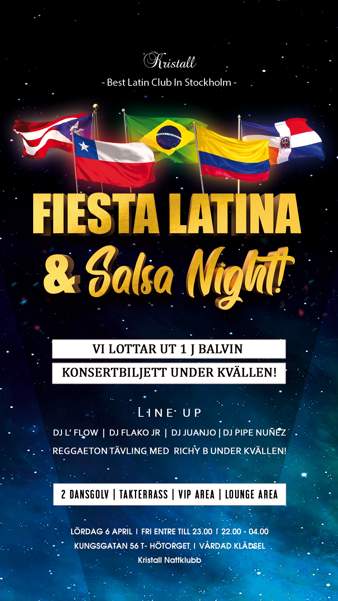 Fiesta Latina & Salsa night! Fri entre till 23.00 - Öppet till 04.00!