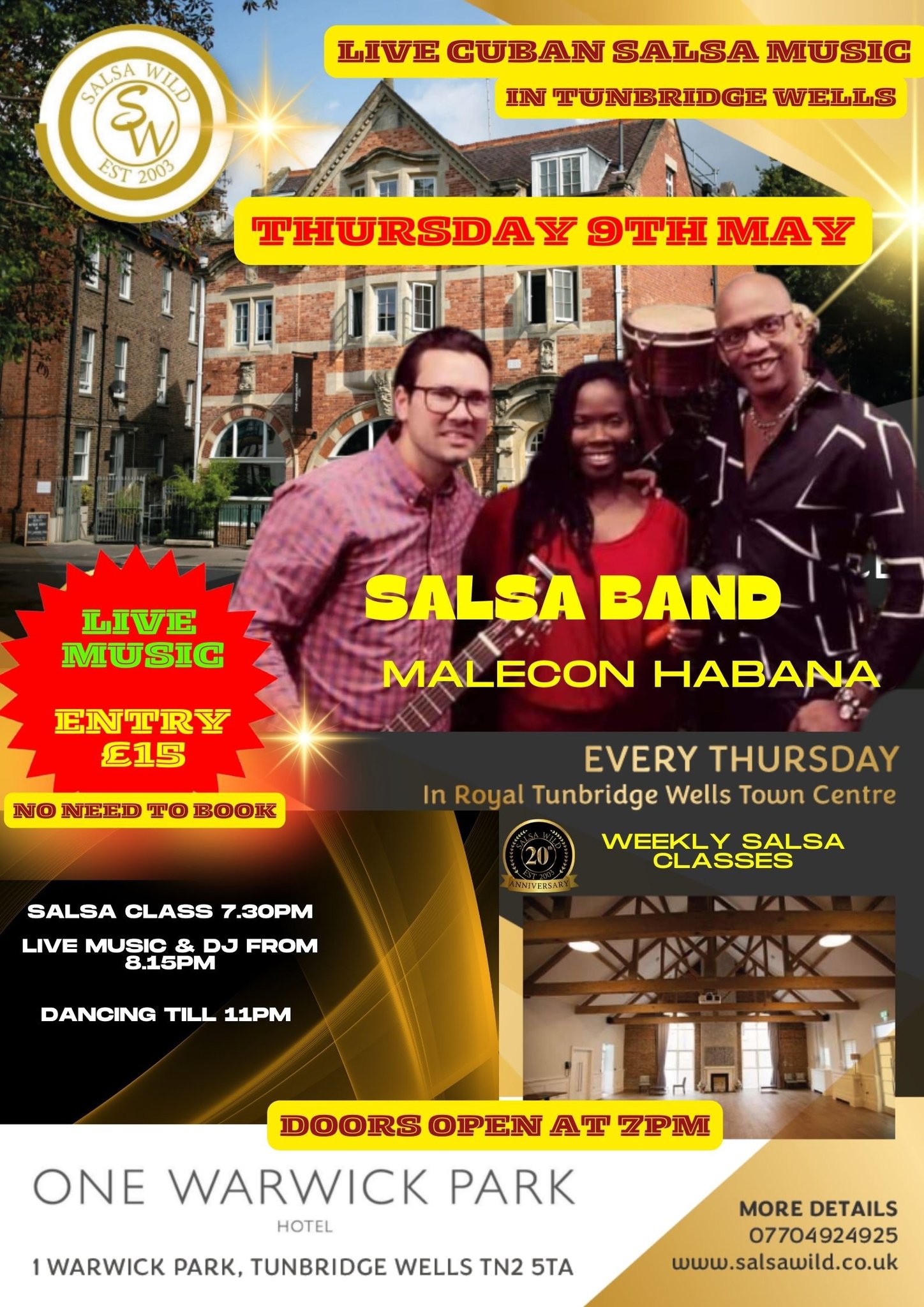 Thursday 9th May LIVE MUSIC “Malecon Habana” In Tunbridge Wells