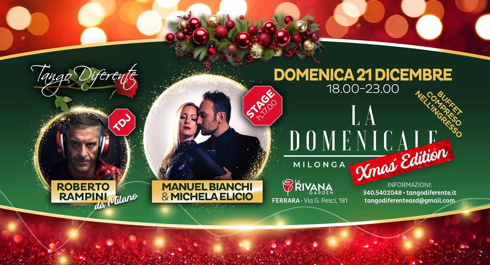 La Domenicale XMAS Edition - Tdj Roberto Rampini - Stage & Show Manuel Bianchi & Michela Elicio