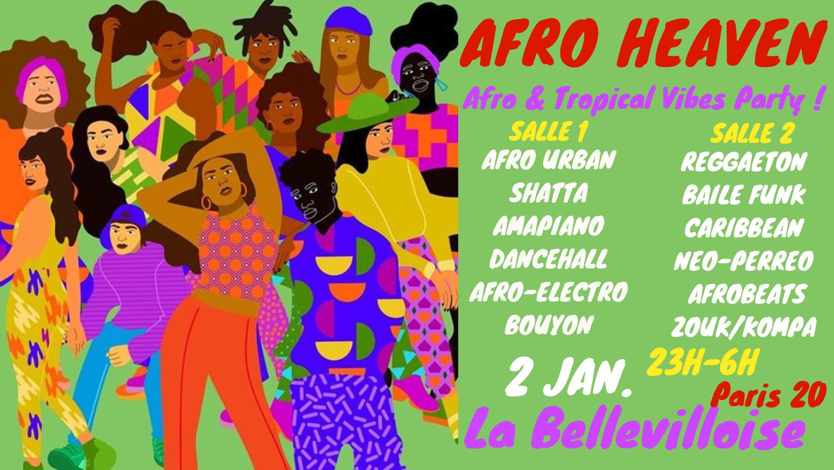 Afro Heaven ~ Afro & Tropical Vibes Party à La Bellevilloise !