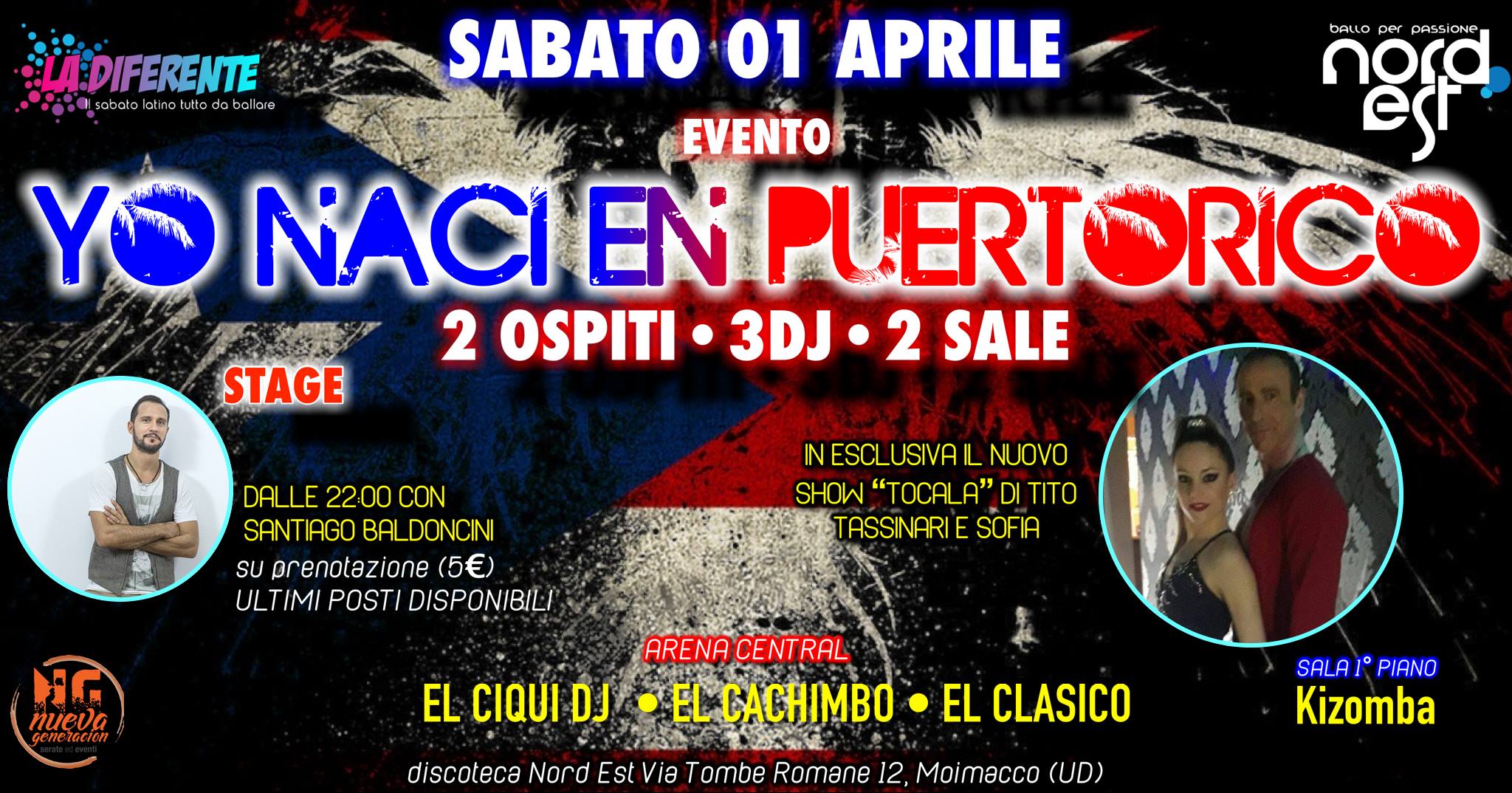 Sab 01 Aprile Evento Cuba Portorico al NordEst