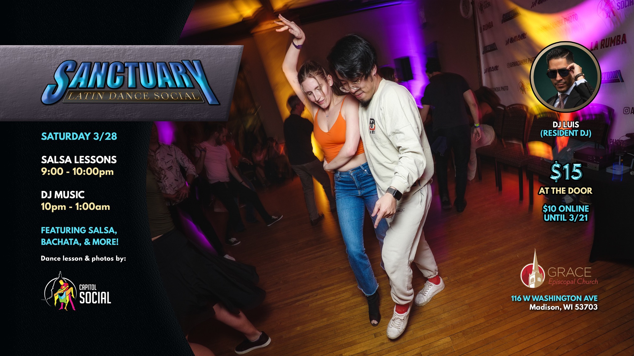 SANCTUARY Latin Dance Social (SAT. 3 28 26)