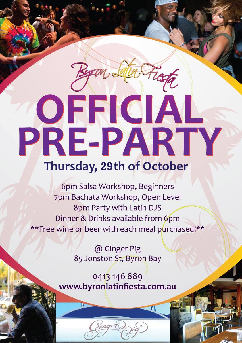 OFFICIAL PRE-PARTY for BYRON LATIN FIESTA (29th Oct)