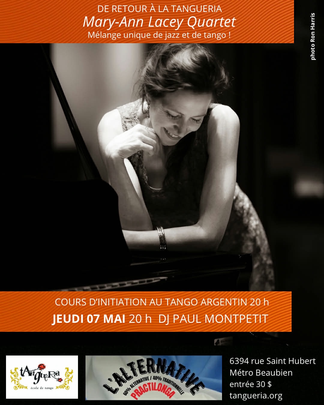 Tango +Jazz La Tangueria de Montréal présente Mary-Ann Lacey Quartet
