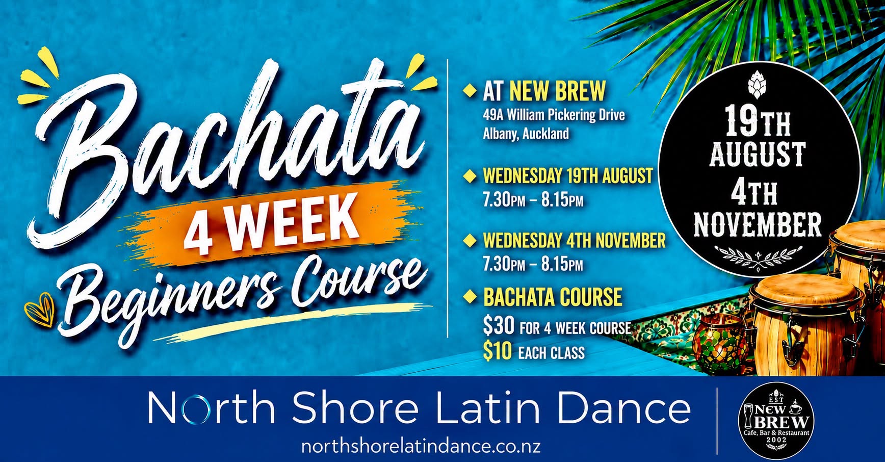 Wednesday Bachata Beginners 4 Week Course