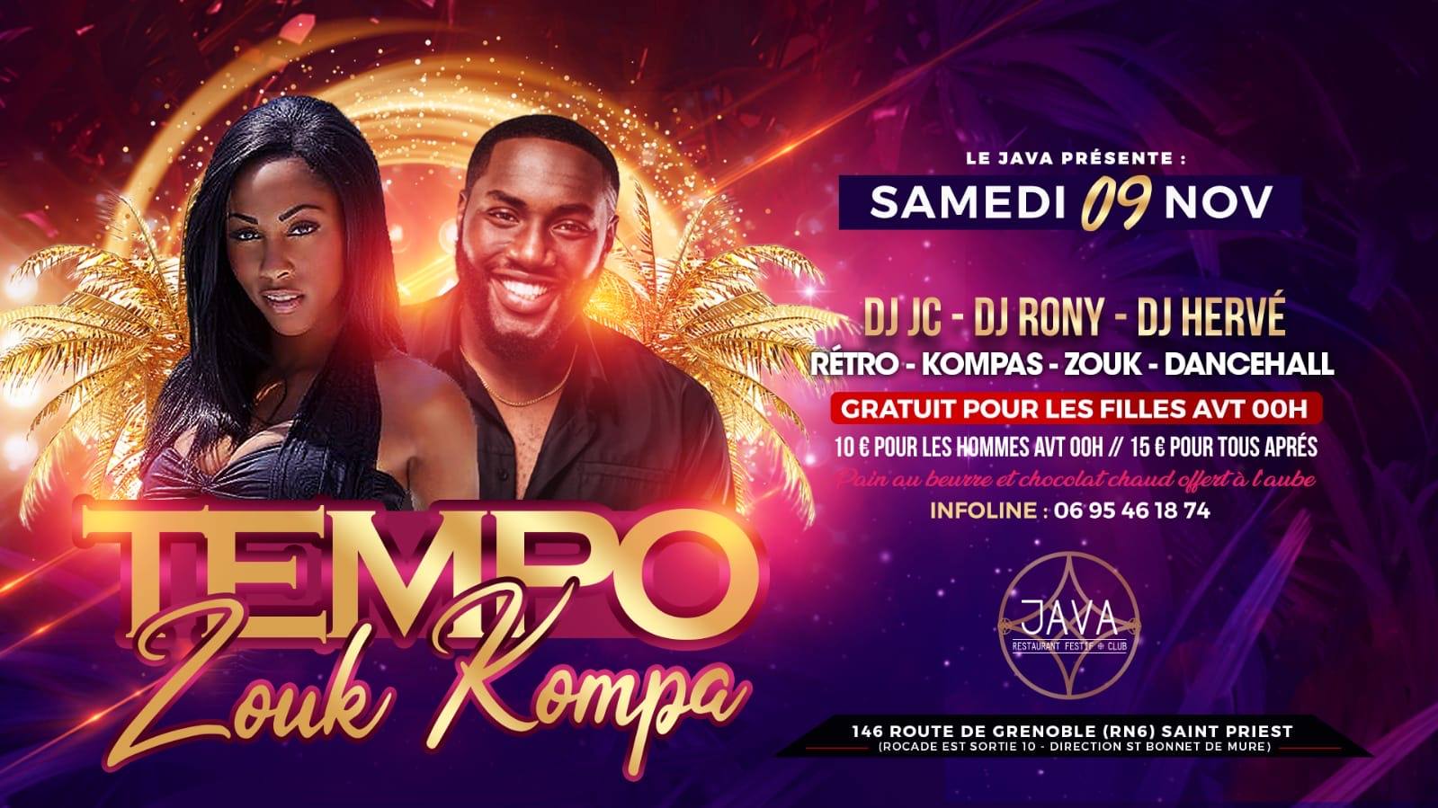 ⎟Salle Mogador⎟Tempo Zouk Kompa - Samedi 9 Novembre