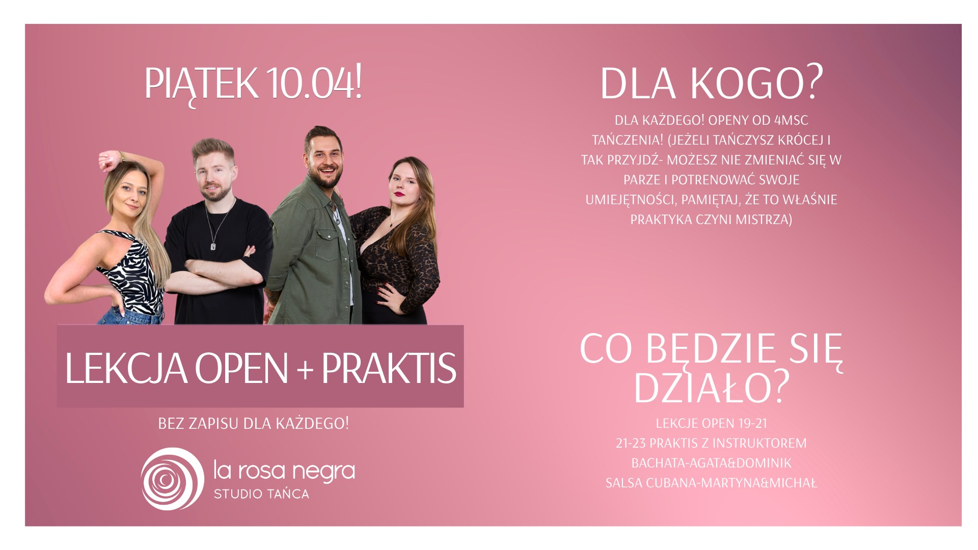 LEKCJE OPEN + PRAKTIS w La Rosa Negra!