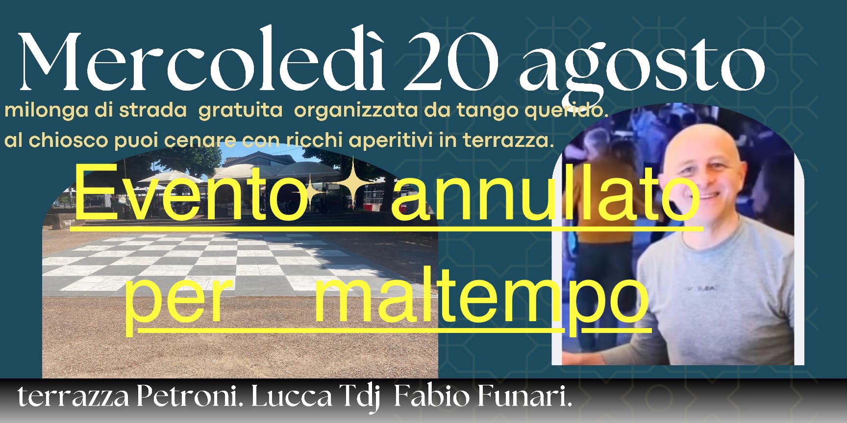 Lucca, il Serchio, la Terrazza Petroni e il Tango. Fabio Funari tdj