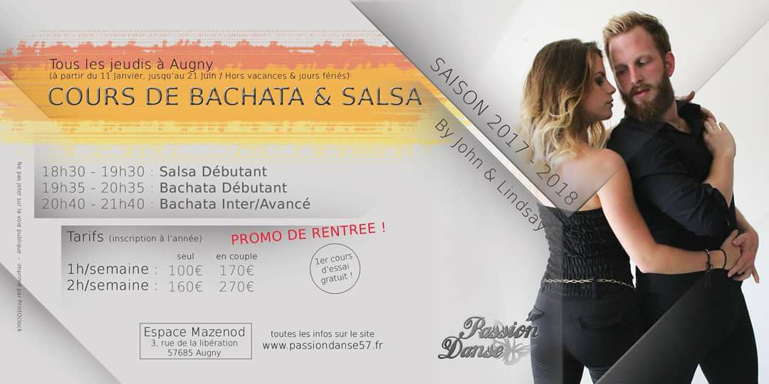 Cours de Salsa & Bachata avec John & Lindsay