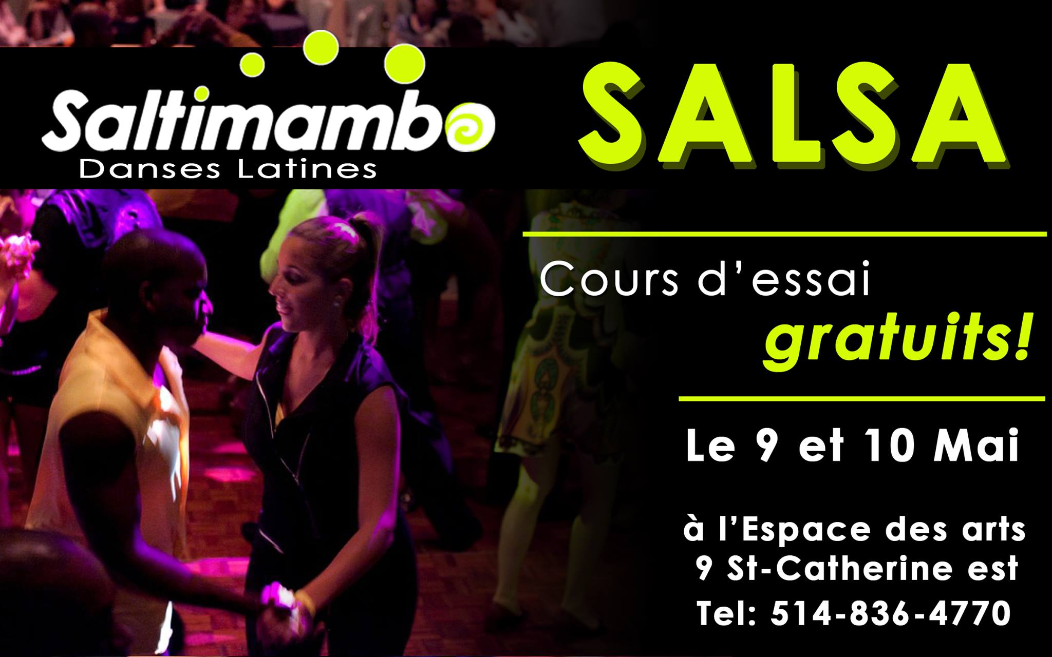 SALTIMAMBO - Cours d'essai GRATUITS! SALTIMAMBO - FREE salsa classes!