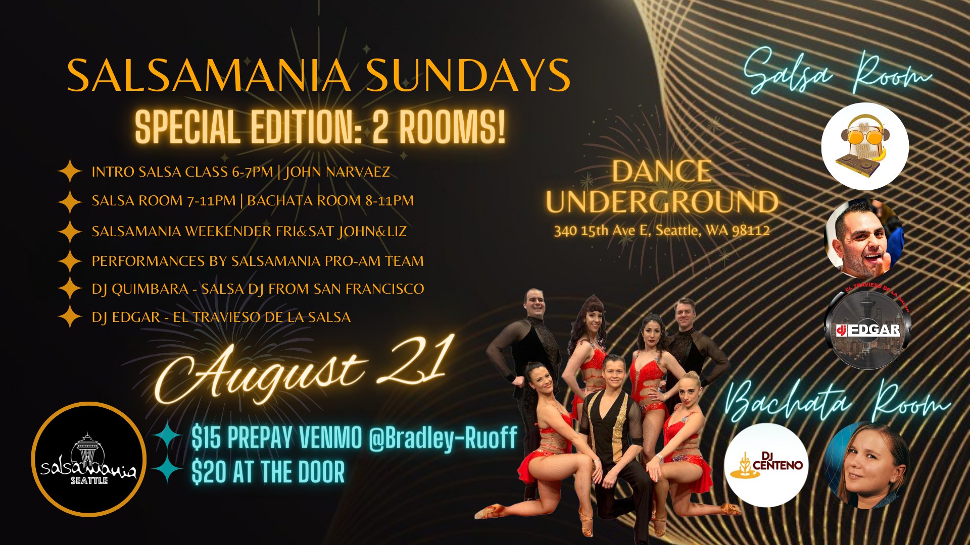 Salsamania Sundays - 2 ROOMS - Salsa Bachata Social