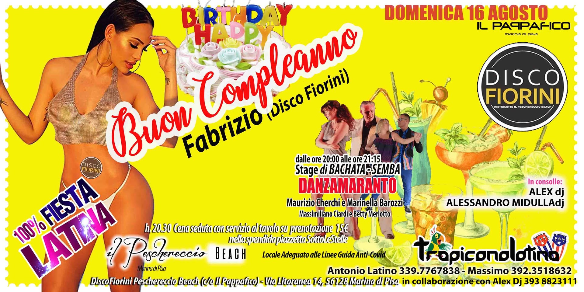 100% FestaLatina la Domenica al DiscoFiorini Marina di Pisa