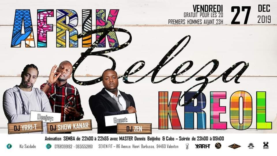 Soirée Beleza 1 vendredi sur 2 (Edition Afrikréol)