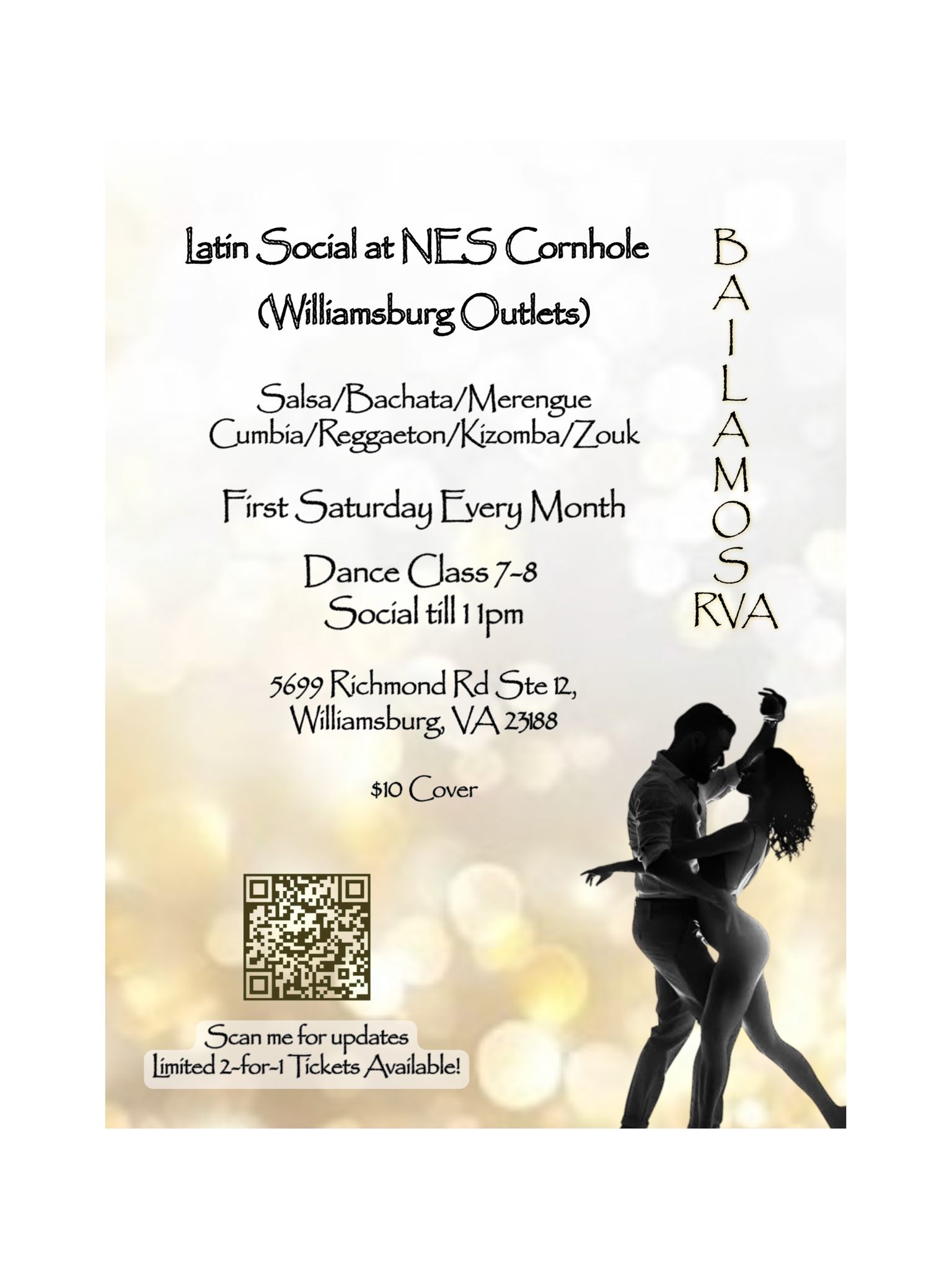 Williamsburg Outlets Latin Dance Party w Bailamos RVA