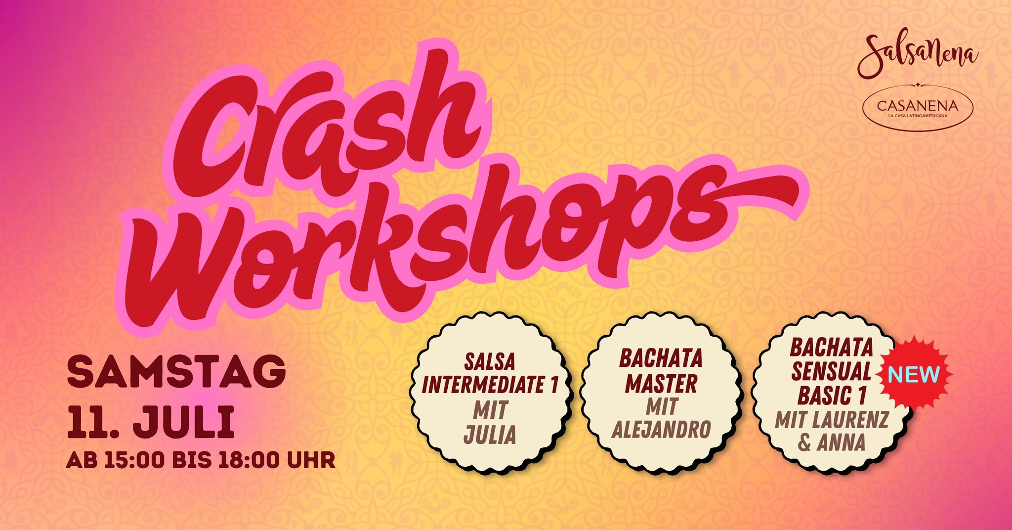 SAMSTAG CRASH WOKSHOPS💃🥳😎