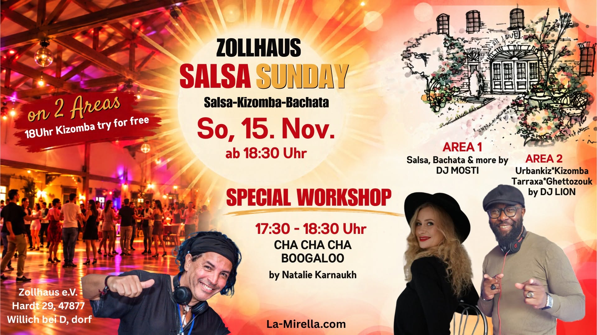 Salsa Sunday on 2 Areas & Special Cha Cha Workshop