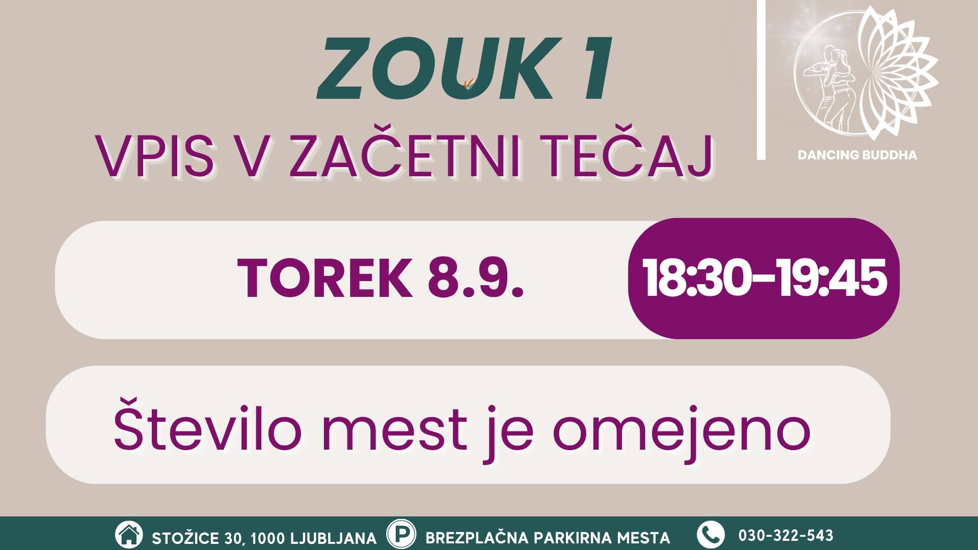 ZOUK 1 - VPIS V ZAČETNI TEČAJ