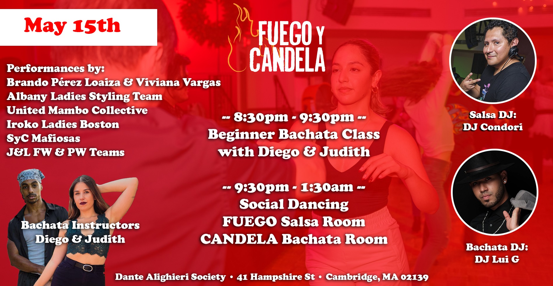 Fuego y Candela May 15th: DANCER'S NIGHT OUT Salsa Dance Social!