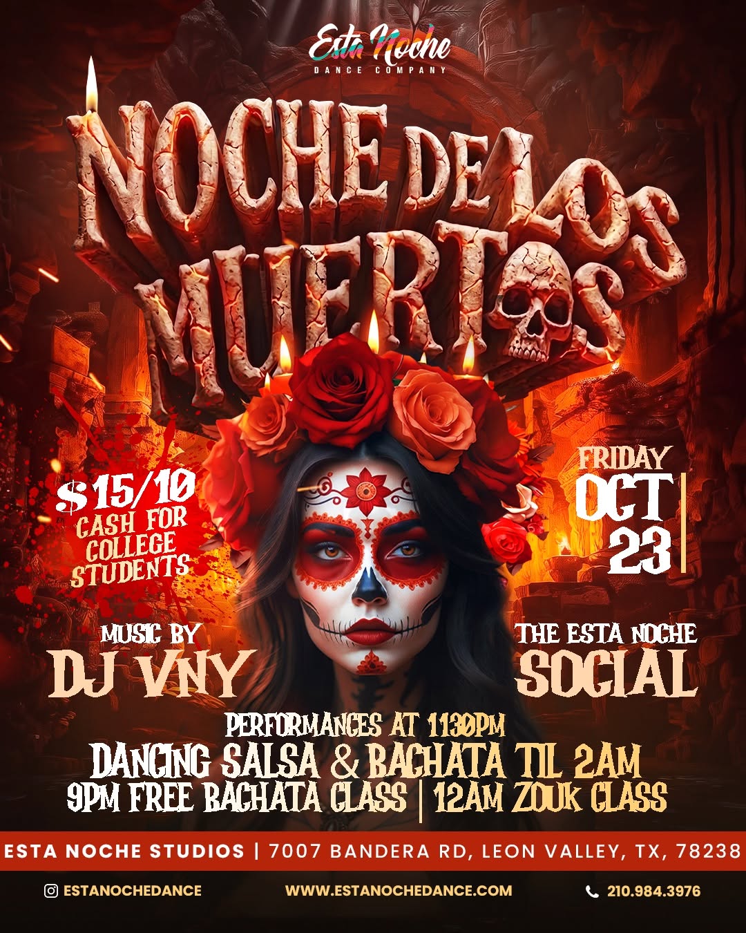 Salsa & Bachata Dance Social Every 2nd & 4th Friday at Esta Noche Studios