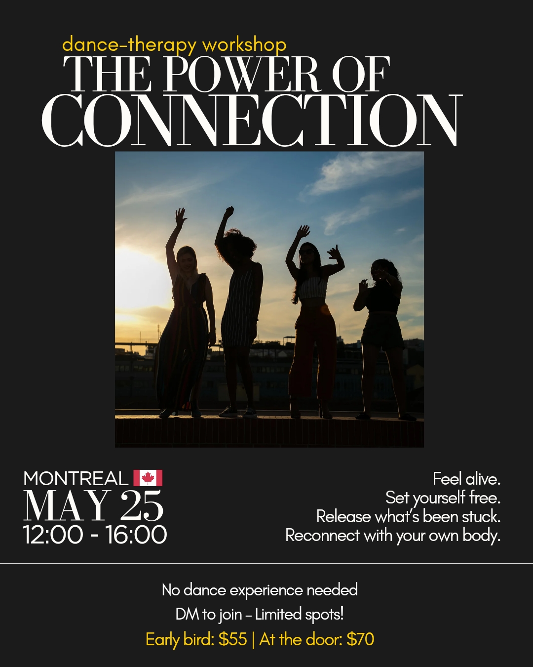 THE POWER OF CONNECTION - GLOBAL DANCE-THERAPY WORKSHOP. MONTREAL
