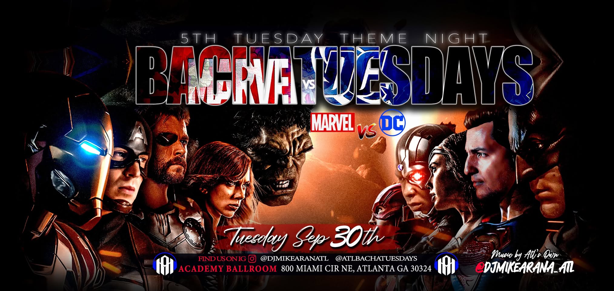 BACHATuesdays Marvel vs DC theme Night
