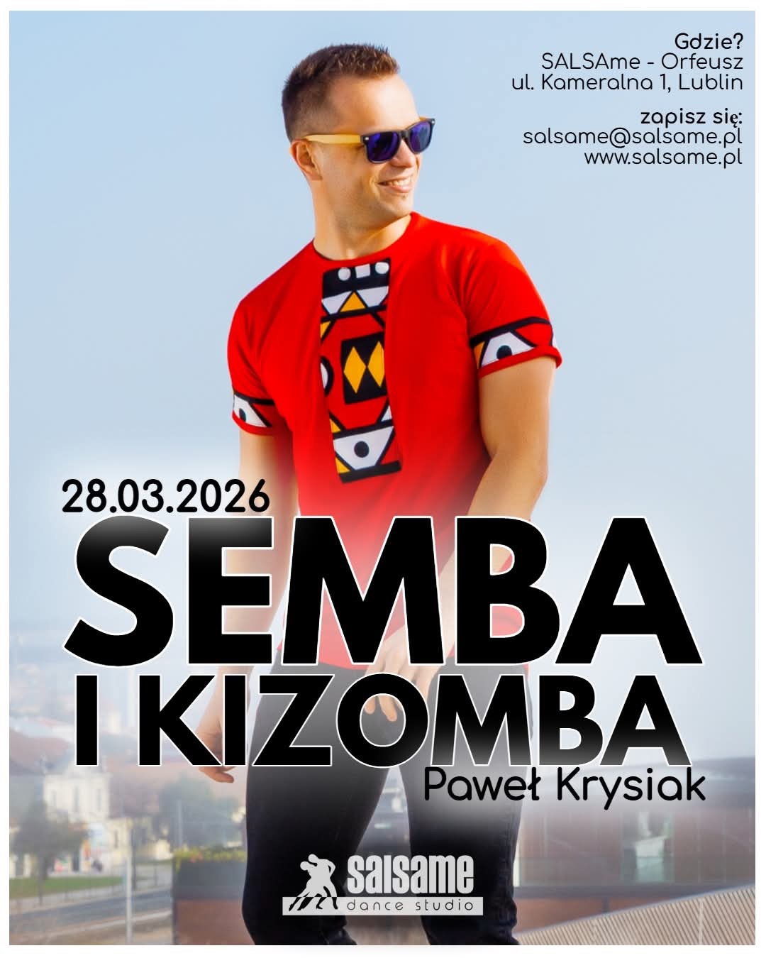 SEMBA i KIZOMBA warsztaty Paweł Krysiak 28.03.2026 SALSAme Dance Studio Lublin