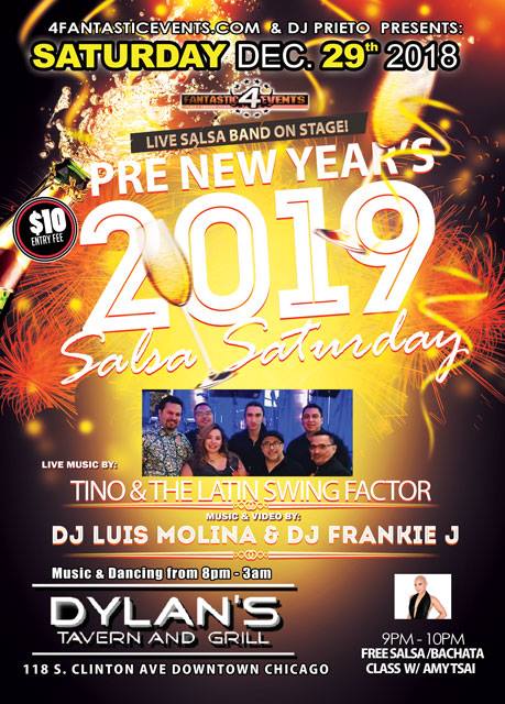 Pre NYE Live Salsa Saturdays Live Band & More!
