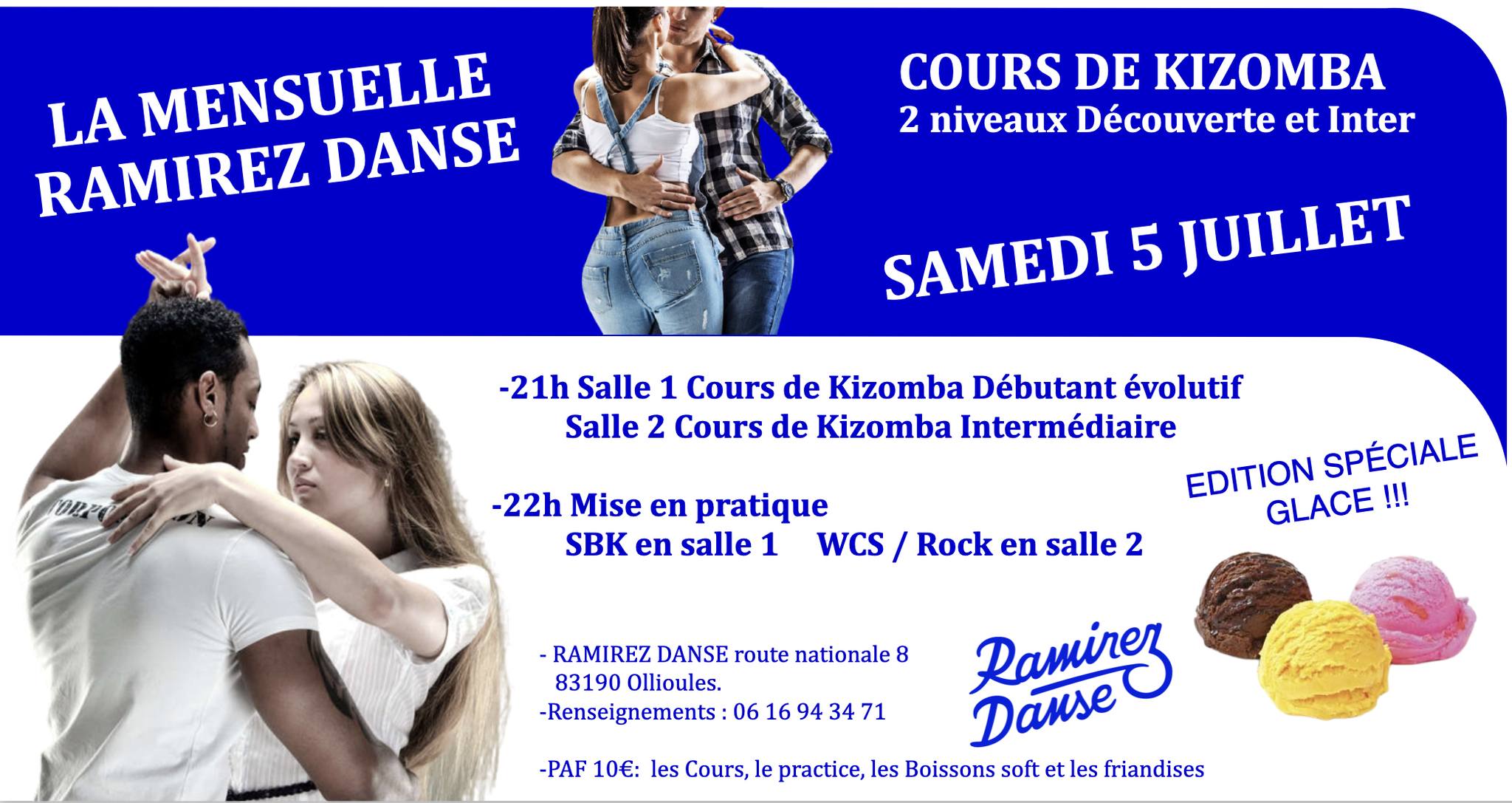 La mensuelle Ramirez Danse avec cours de Kizomba 2 salles 2 ambiances SBK WCS Rock