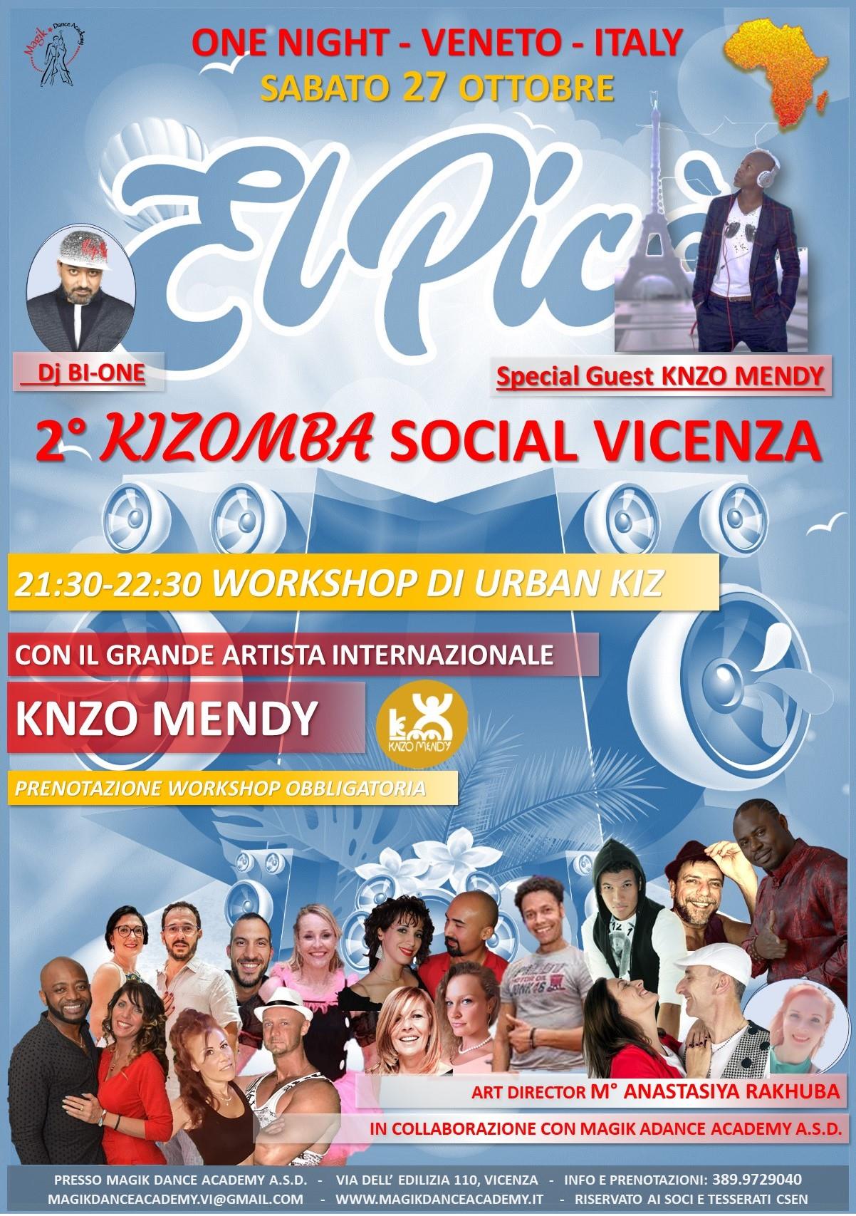 2° Social KIZ (VI) e Workshop con il grande KNZO MENDY