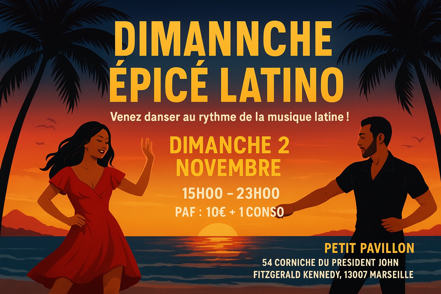 Dance au couché du soleil Salsa bachata merengue reggaeton y Más DimiCuba SALSAPMM