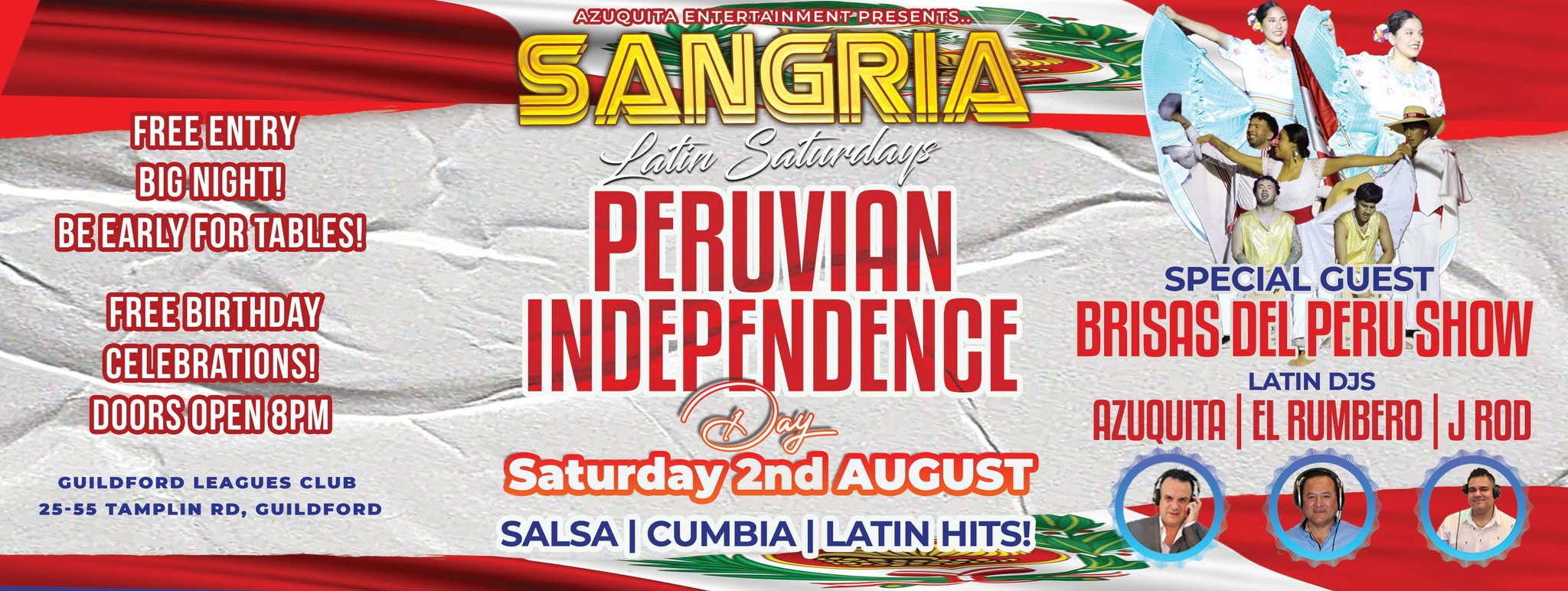 ๐ฆ๐๐ก๐๐ฅ๐๐ ๐๐๐ง๐๐ก ๐ฆ๐๐ง๐จ๐ฅ๐๐๐ฌ๐ฆ โ
๐ต๐ช PERUVIAN INDEPENDENCE FIESTAโ
๐ต๐ช FREE ENTRY!