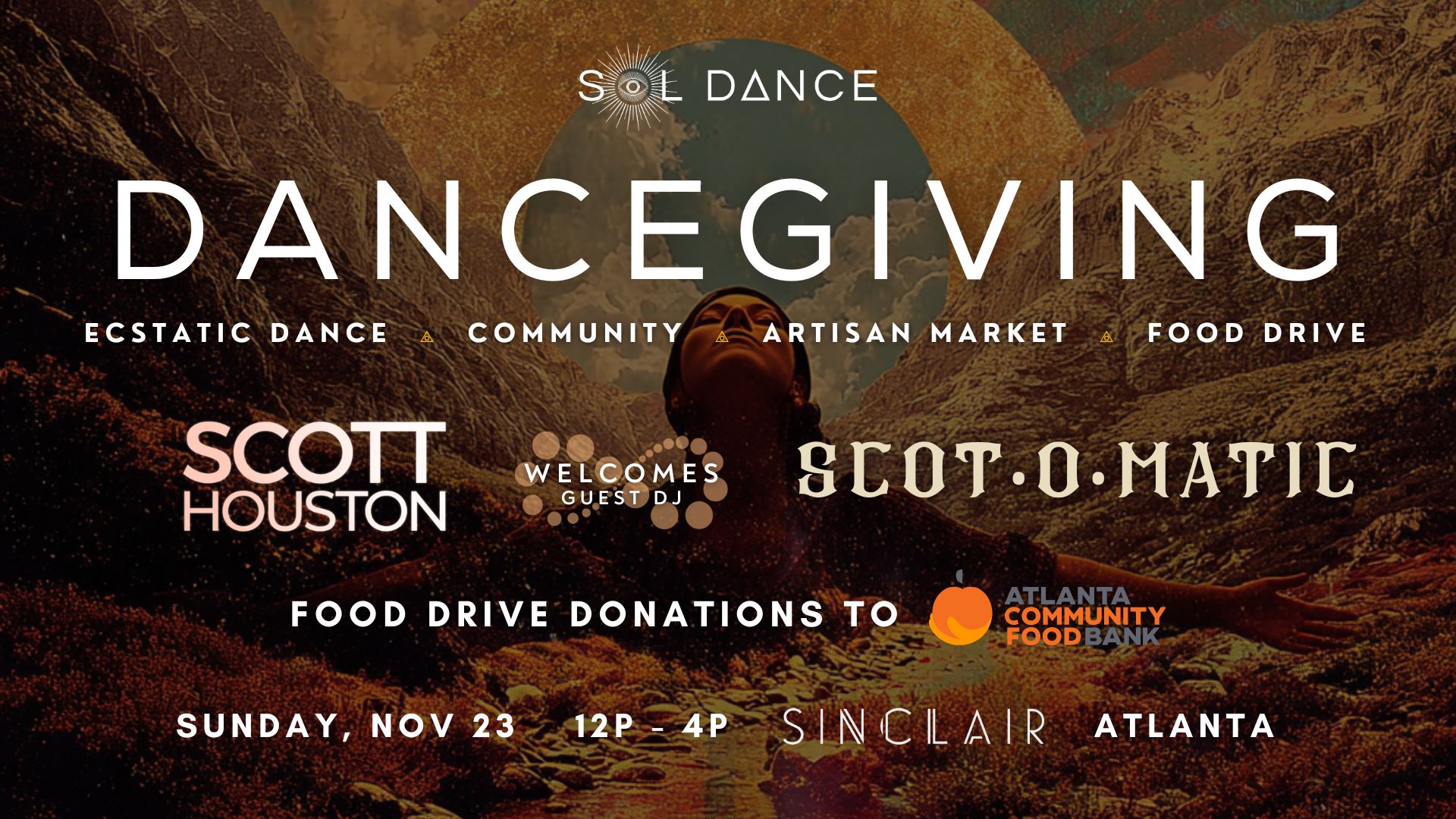 DANCEGIVING: Ecstatic Dance + Live Drumming + Food Drive @ Sinclair Atlanta